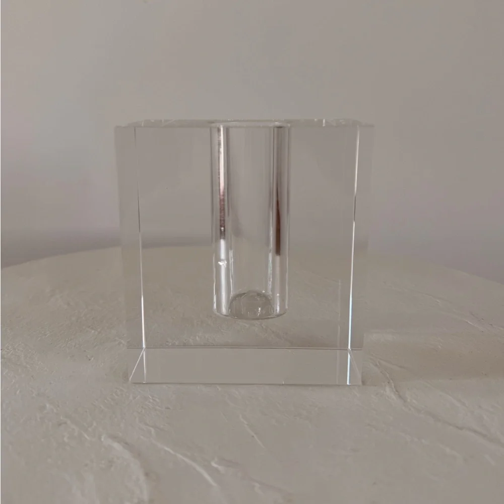 POST MODERN MINIMALIST‎ CUT CRYSAL BUD-VASE MID-CENTURY MODERN ART DECO REGENCY